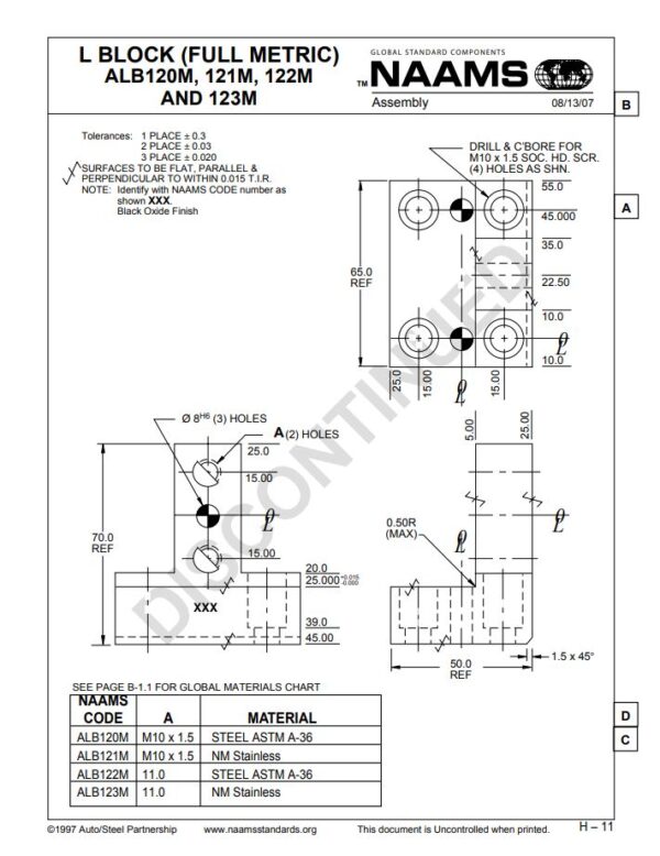T Shape Block Metric ASTM-A36 - ALB T Shape Blocks - NORDRAC